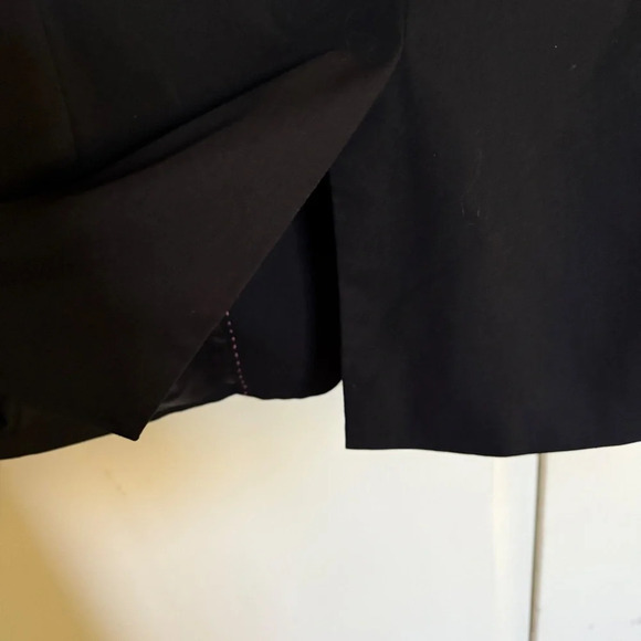 Alice & Olivia Black Shawl Collar Blazer Ruched Sleeve Cuffs Size Medium - Picture 8 of 10